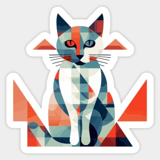 Abstract Geometric Representation Of A Cat Sticker